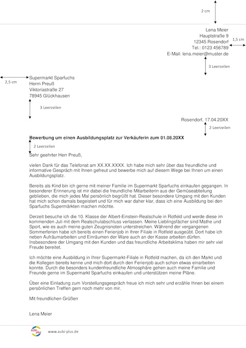 Vorlage Verkäuferin