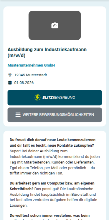 Blitzbewerbung