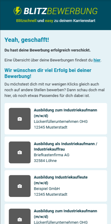 Blitzbewerbung
